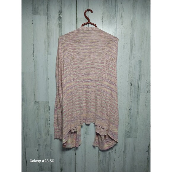 Sundance Women's XXL Cardigan Sweater Open Front Orange Pink Pockets - Picture 5 of 6